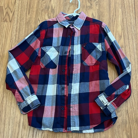 Hang Loose Huntington Newport Laguna Beach Flannel Shirt Upcycled Small - Picture 5 of 6